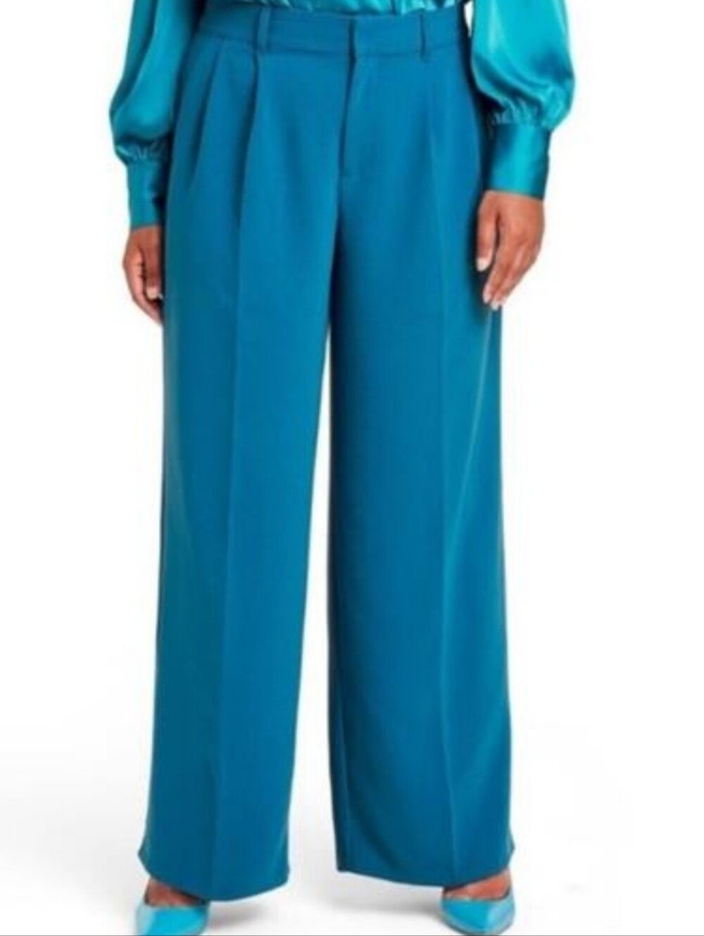 Wide-Leg Dress Pants in Teal By Sergio Hudson- Target